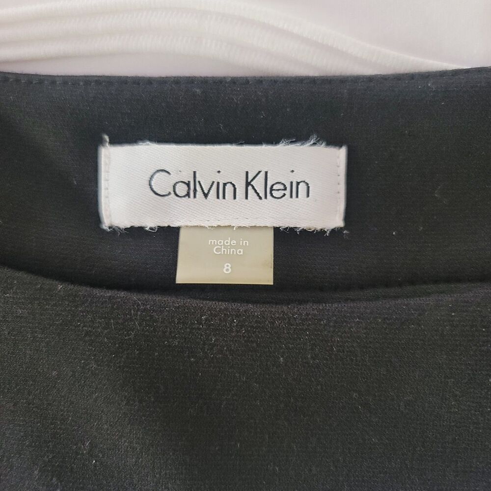 Calvin Klein Women's Black & White Sheath Dress Size 8 Wedding Sophisticated - Picture 5 of 5